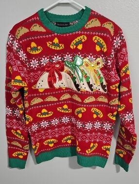 Blizzard Bay Festive Taco Sweater - Red & Green